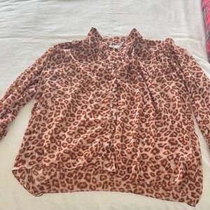 DR2 Leopard Print Button Down Shirt - Brown